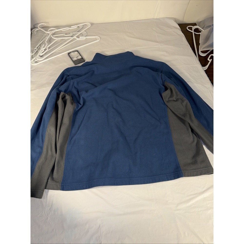 LL Bean Sweater Adult Large Blue & gray Fleece 1/4 Zip Long Sleeve Mens DAAP8 - Picture 12 of 12